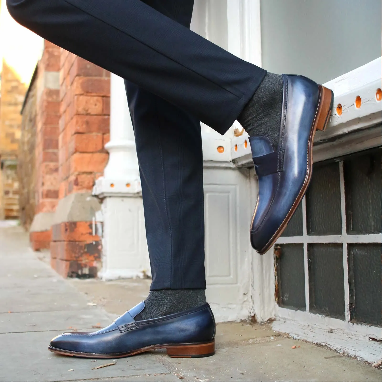 Mens Stylish Blue Hampton Penny Loafers - Classic & Comfortable Footwear