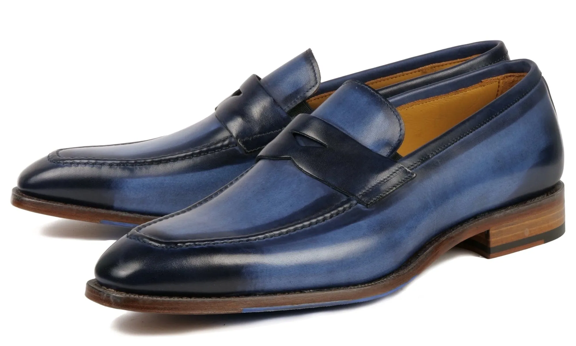 Mens Stylish Blue Hampton Penny Loafers - Classic & Comfortable Footwear
