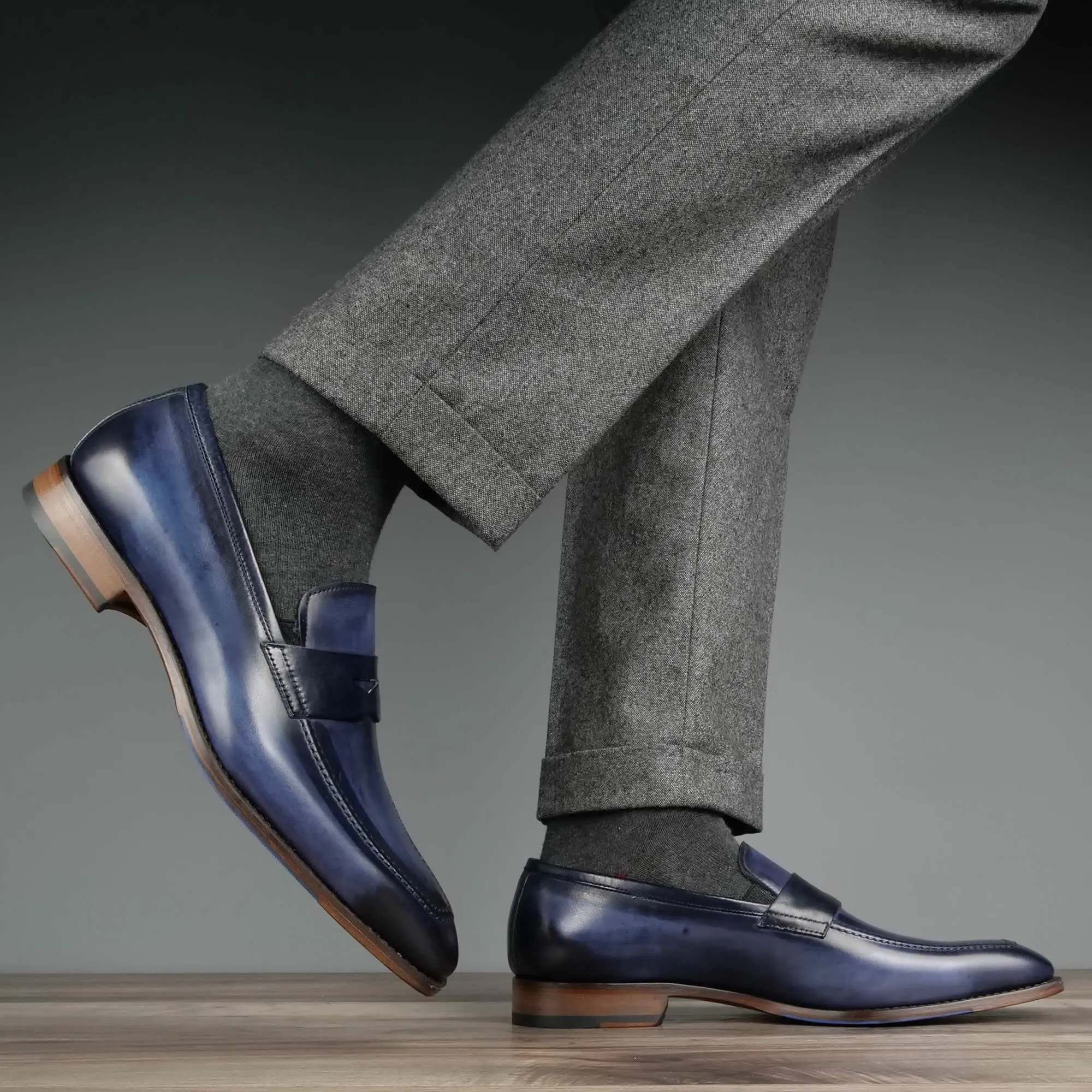 Mens Stylish Blue Hampton Penny Loafers - Classic & Comfortable Footwear