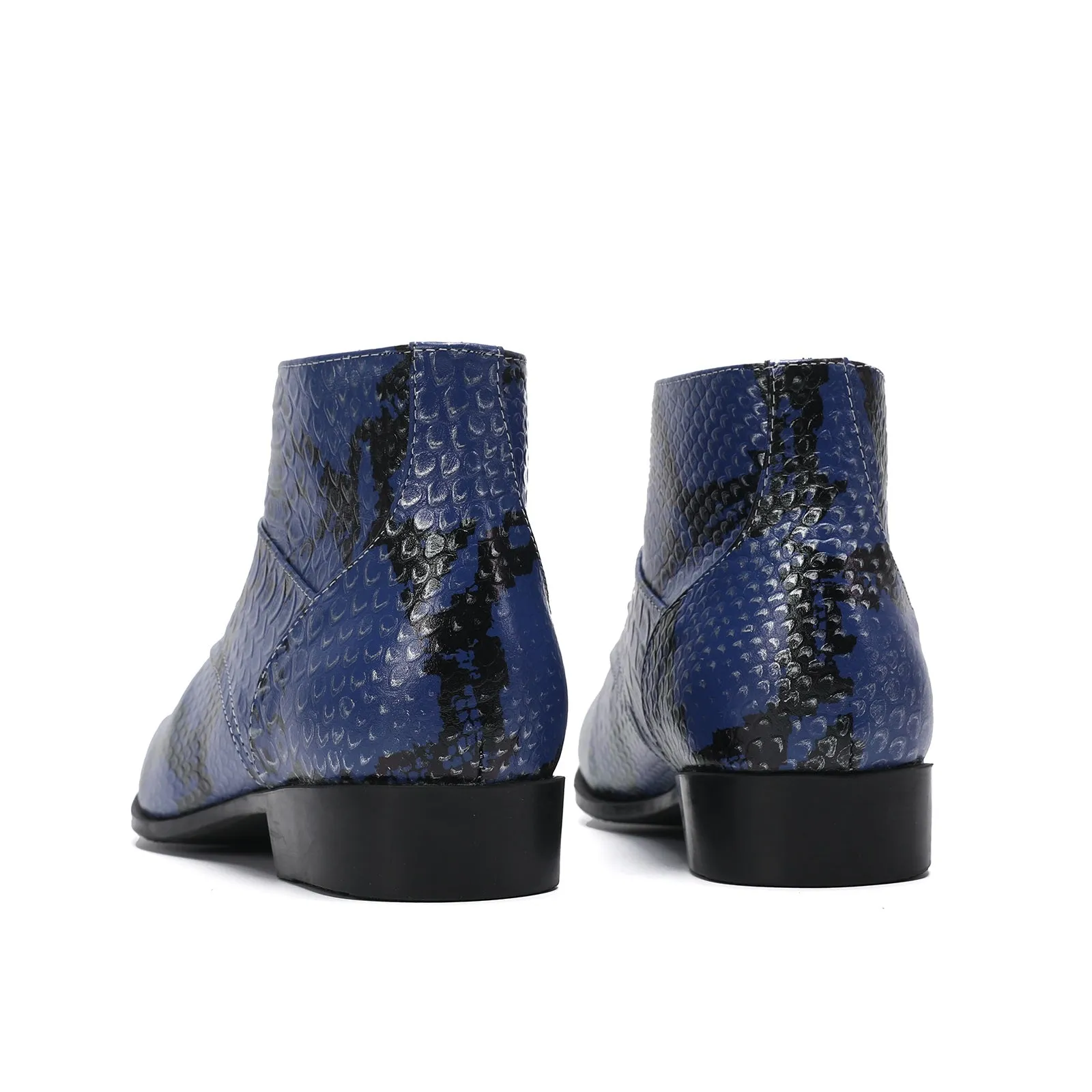 High Top Pointed Animal Pattern Men Boots