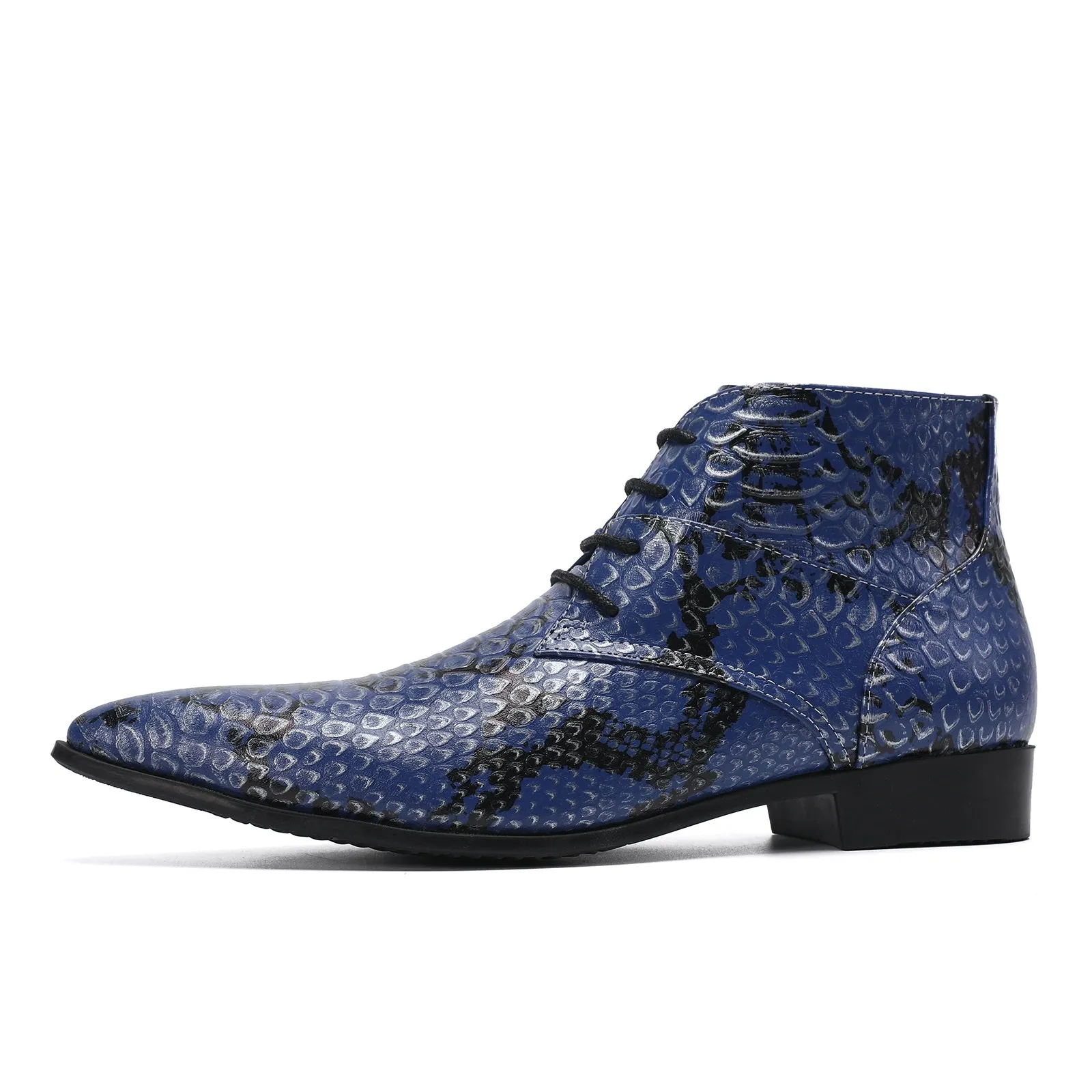 High Top Pointed Animal Pattern Men Boots