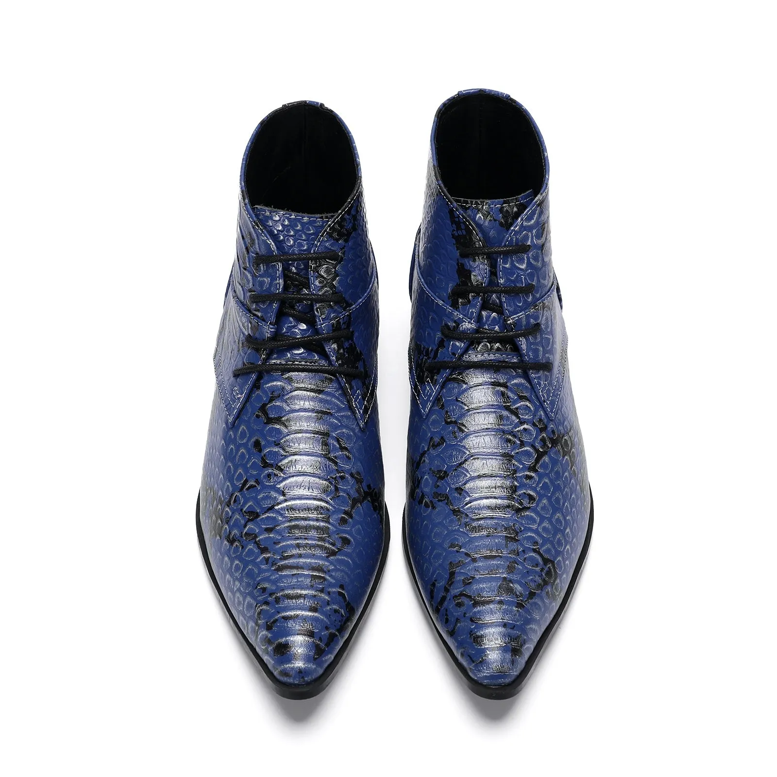 High Top Pointed Animal Pattern Men Boots