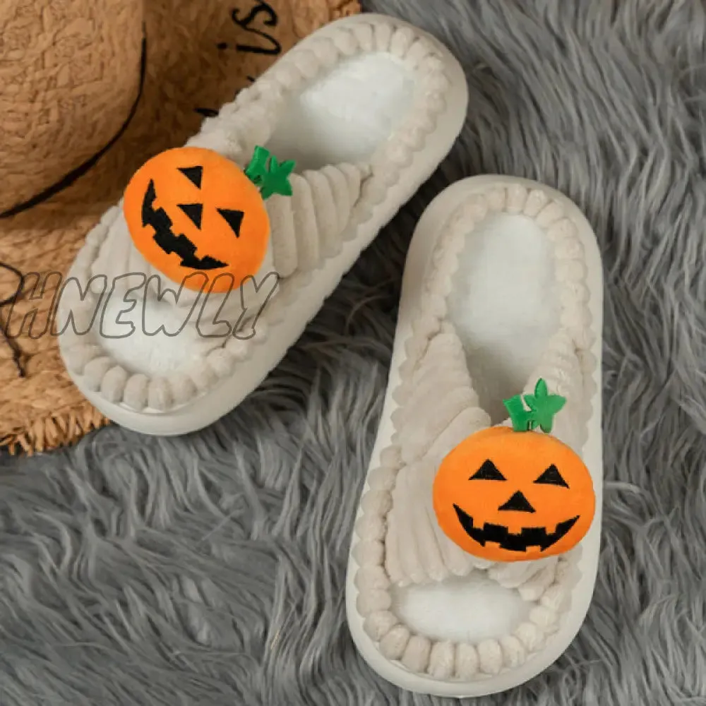 Hnewly - Cream White Casual Living Patchwork Round Comfortable Shoes