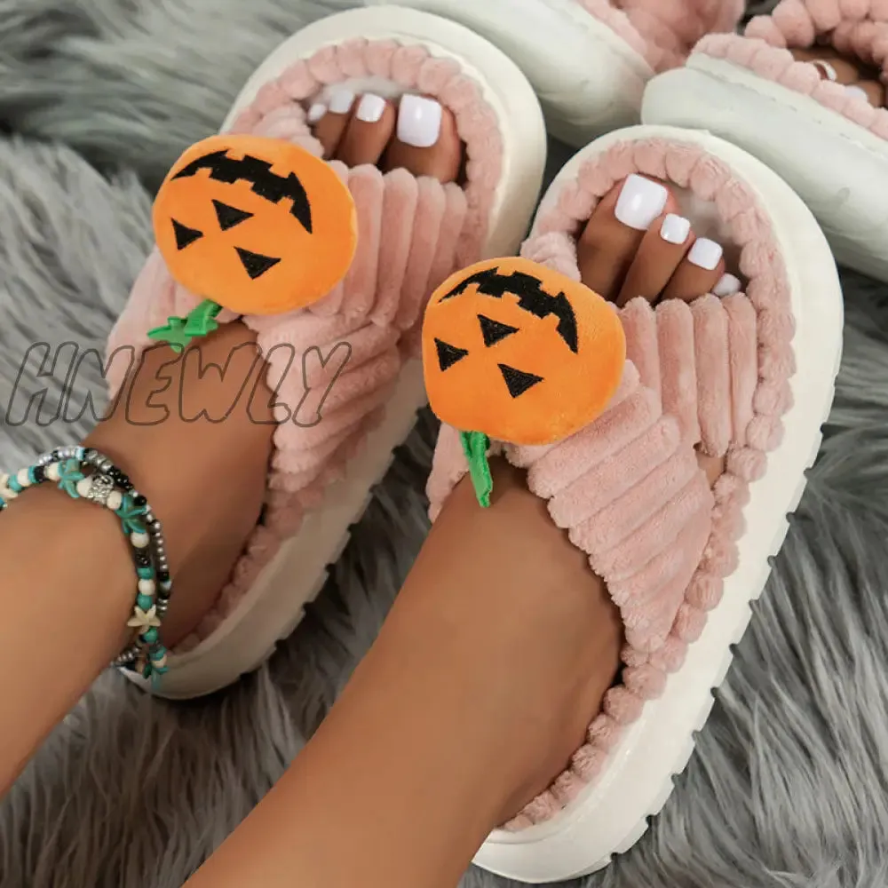 Hnewly - Cream White Casual Living Patchwork Round Comfortable Shoes