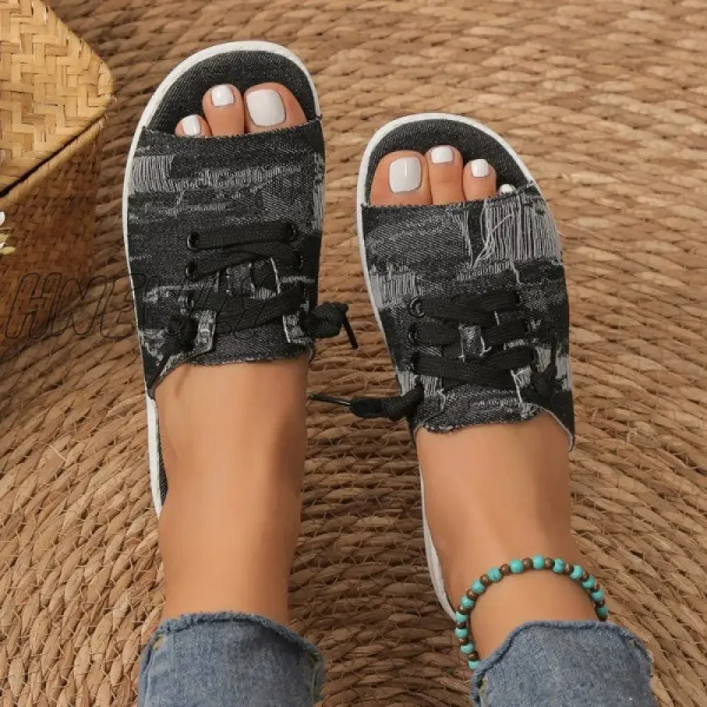 Hnewly - Deep Blue Casual Patchwork Round Comfortable Shoes