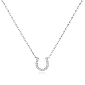 Horseshoe Necklace Created with Zircondia® Crystals