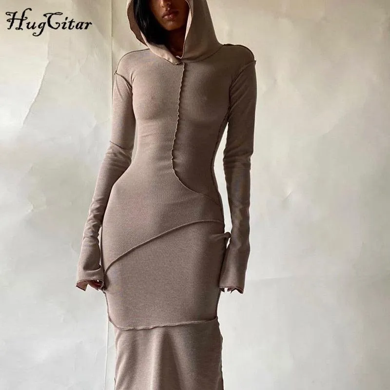 Hugcitar 2020 Long Sleeve Maxi Dress