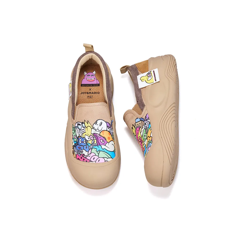 JOY&MARIO Women’s Slip-on Twill Loafers in Grey-65899W