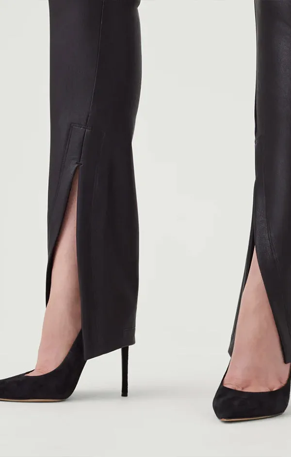 Leather-Like Front Slit Skinny Pant