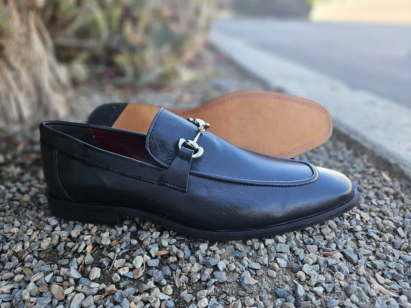 Magnanni Leather Sole Horsebit Loafer
