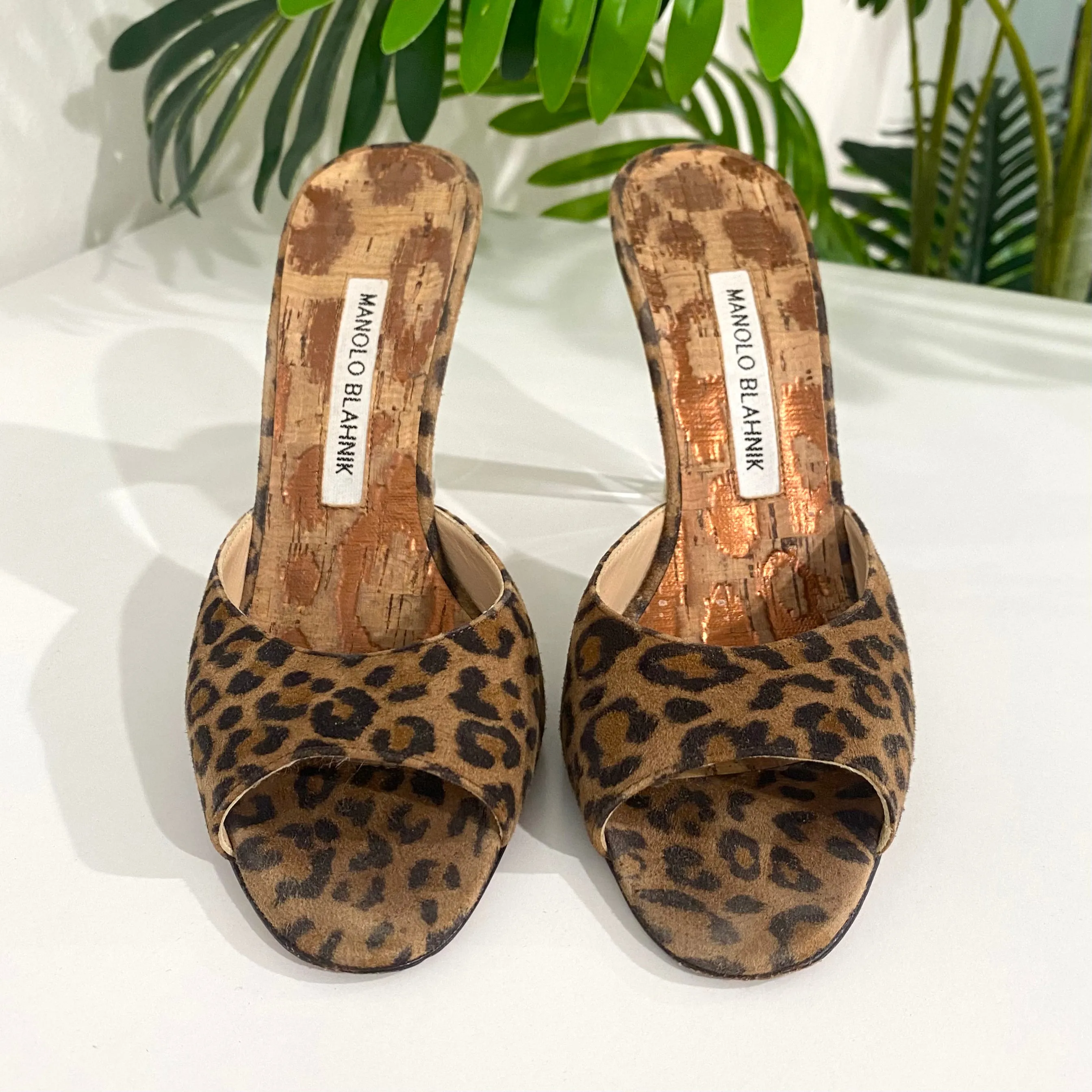 Manolo Blahnik Leopard & Clear Heels