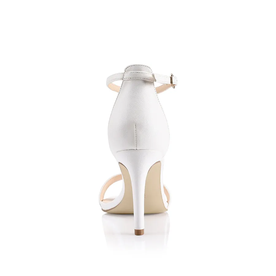 Mattie Strappy Heels - White Smooth