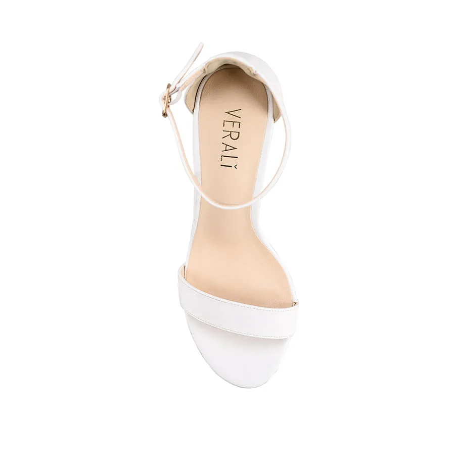 Mattie Strappy Heels - White Smooth