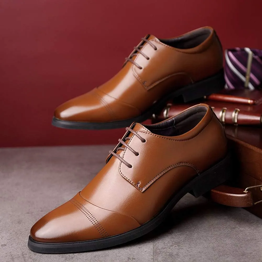 Men Casual Leather Oxfords Business Work Driving Loafers Walking Shoes Fashionable Boat Moccasins