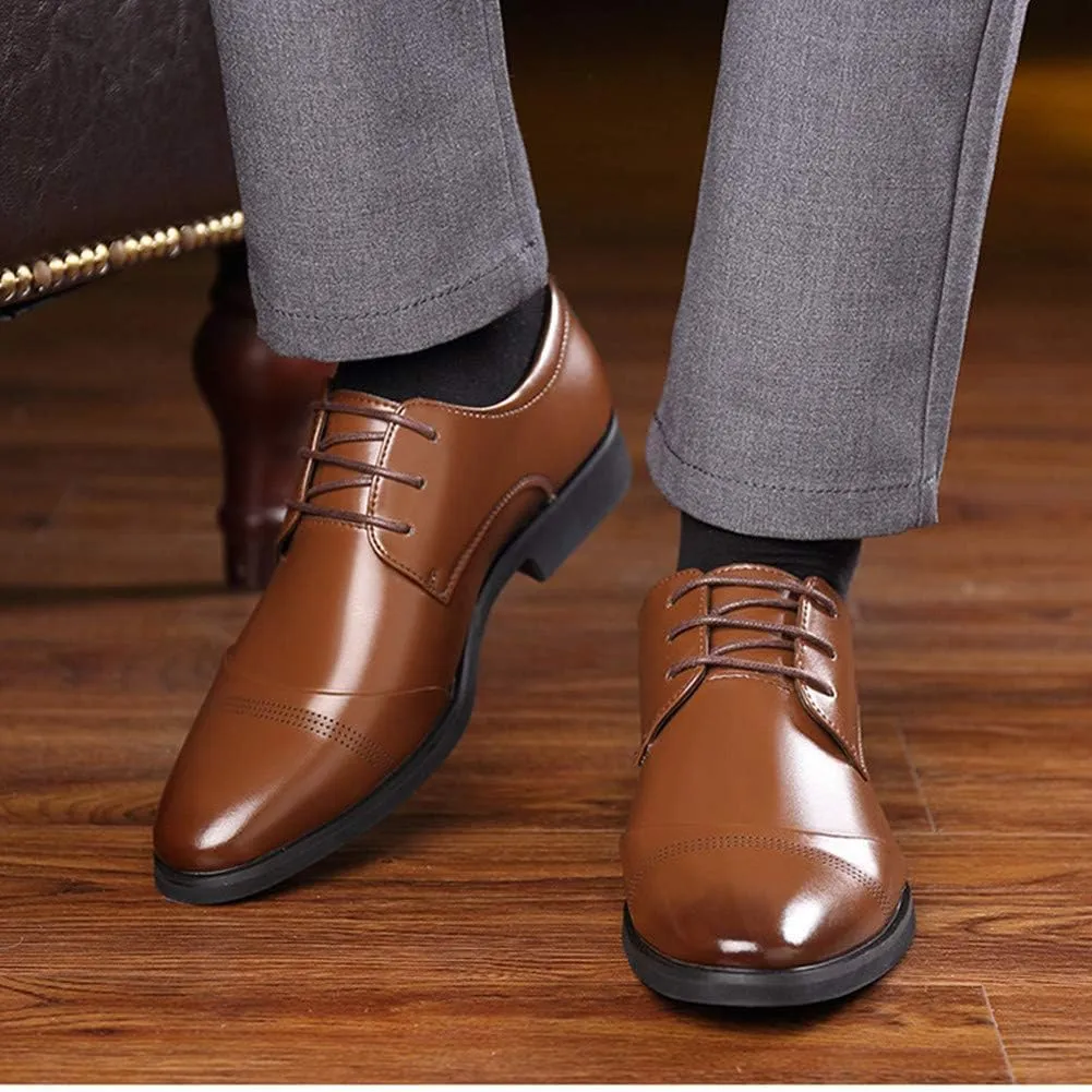 Men Casual Leather Oxfords Business Work Driving Loafers Walking Shoes Fashionable Boat Moccasins