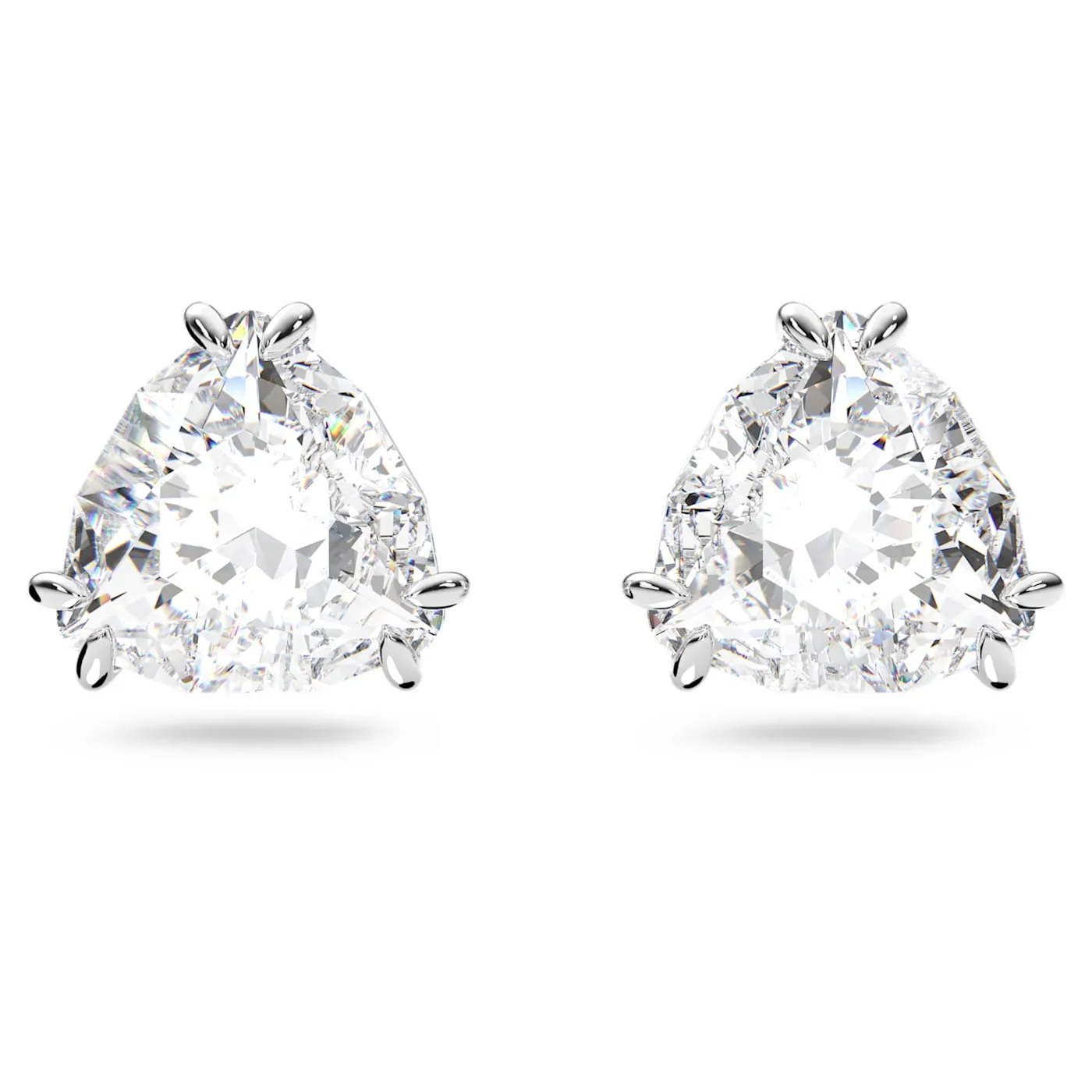 MILLENIA STUD EARRINGS, TRILLIANT CUT CRYSTAL, WHITE, RHODIUM PLATED