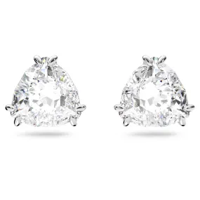MILLENIA STUD EARRINGS, TRILLIANT CUT CRYSTAL, WHITE, RHODIUM PLATED