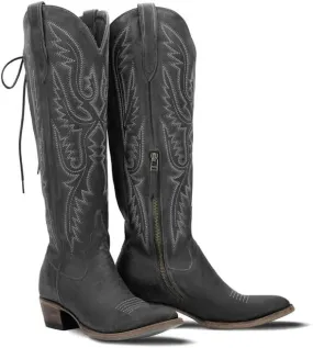 MissHeel Over the Knee Cowboy Boots for Women Adjustable Thigh High Cowgirl Boots