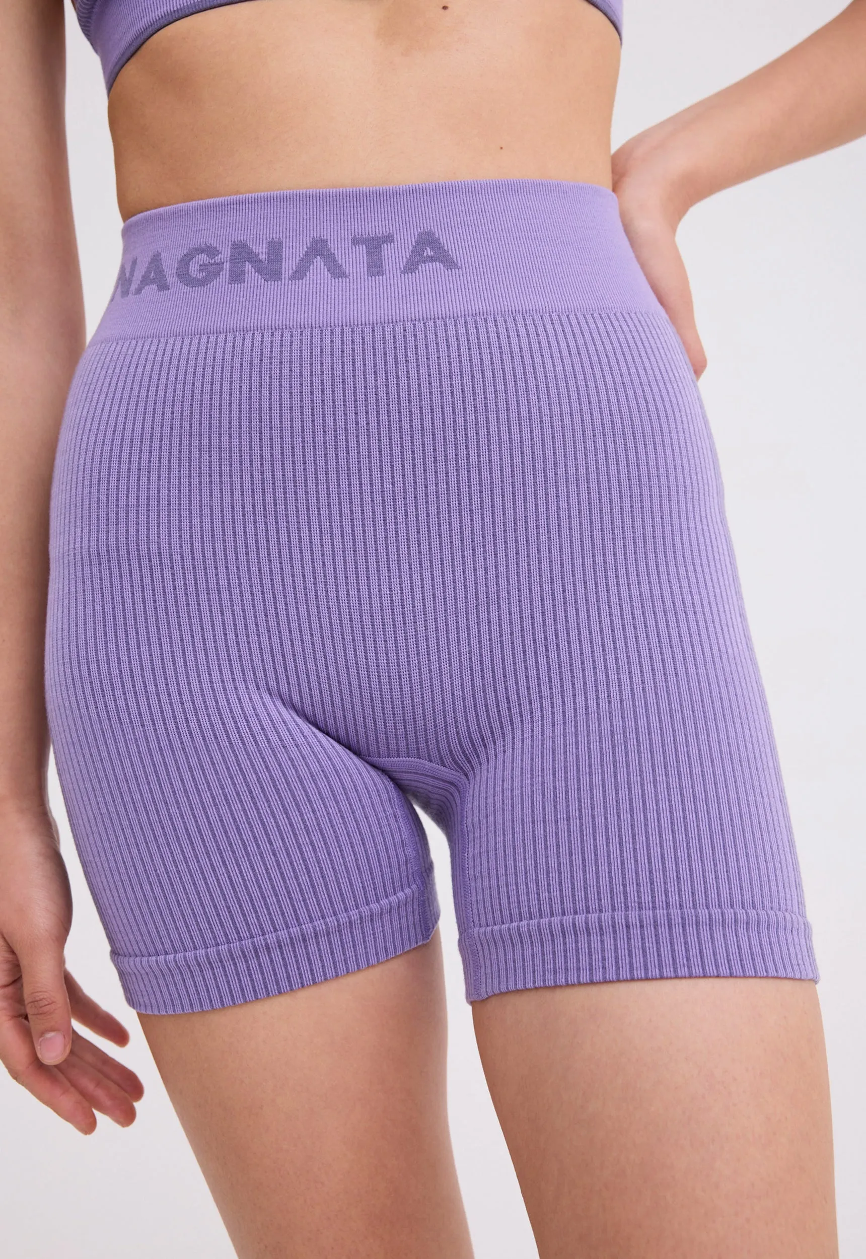 Iris Purple NAGNATA Ballet Wool Mini Shorts with Enhanced Features