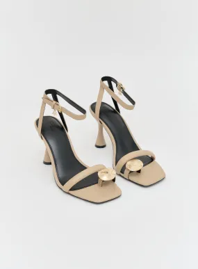 Nude PU Heeled Sandal- Vanna