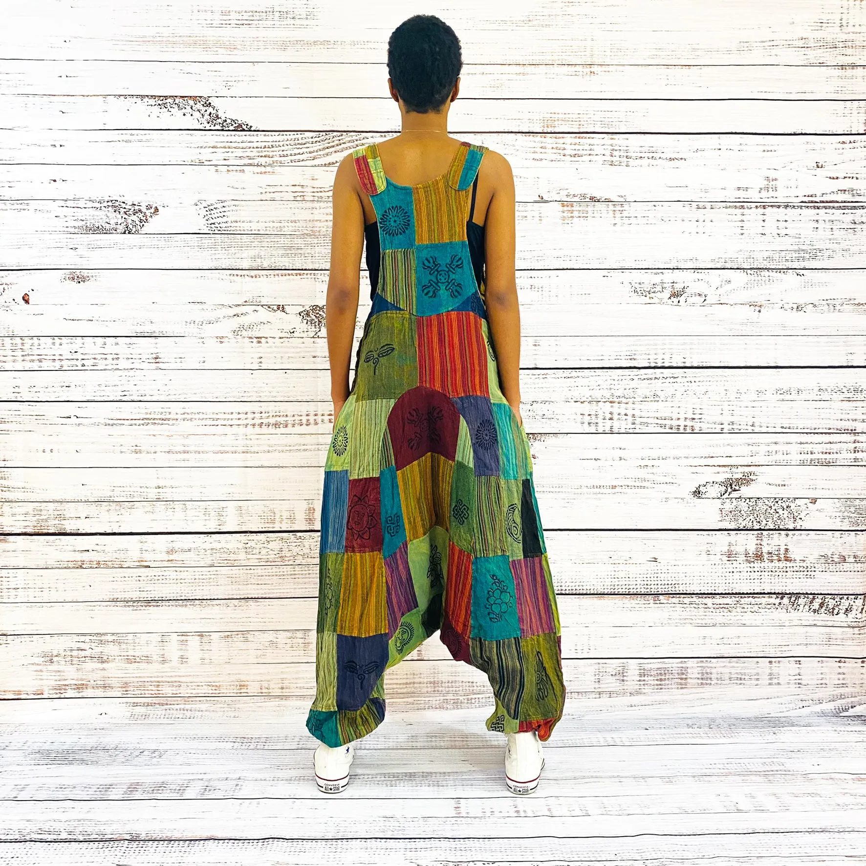 Patchwork Harem Cotton Jumspuits