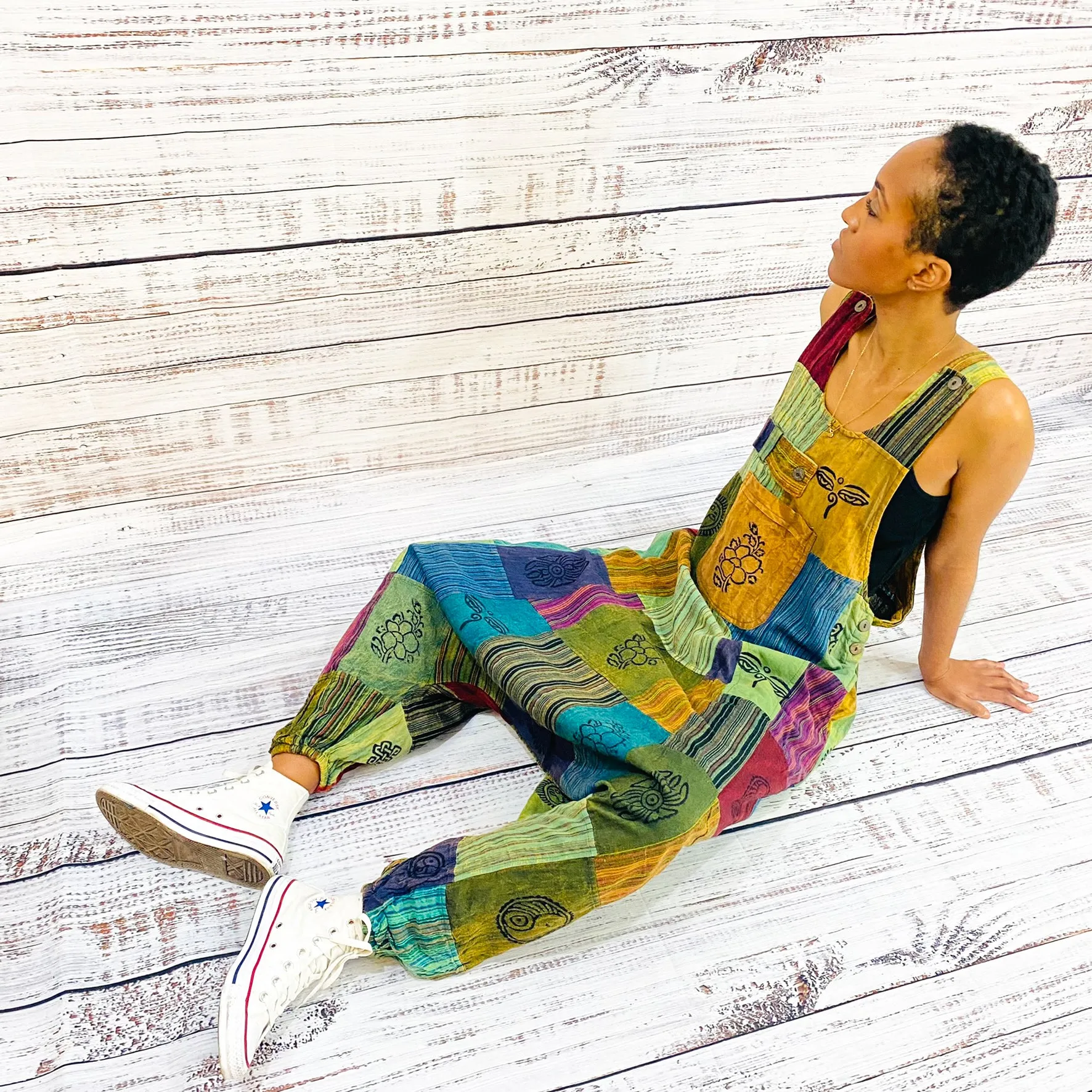 Patchwork Harem Cotton Jumspuits