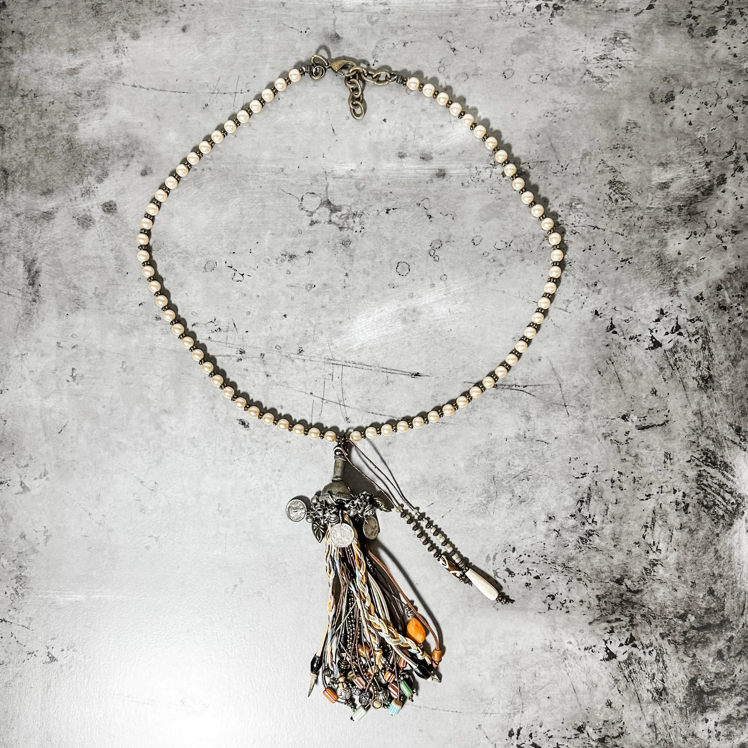 Pearl Strand with Multi Tassel - Amy Kaplan for Bourbon Cowgirl
