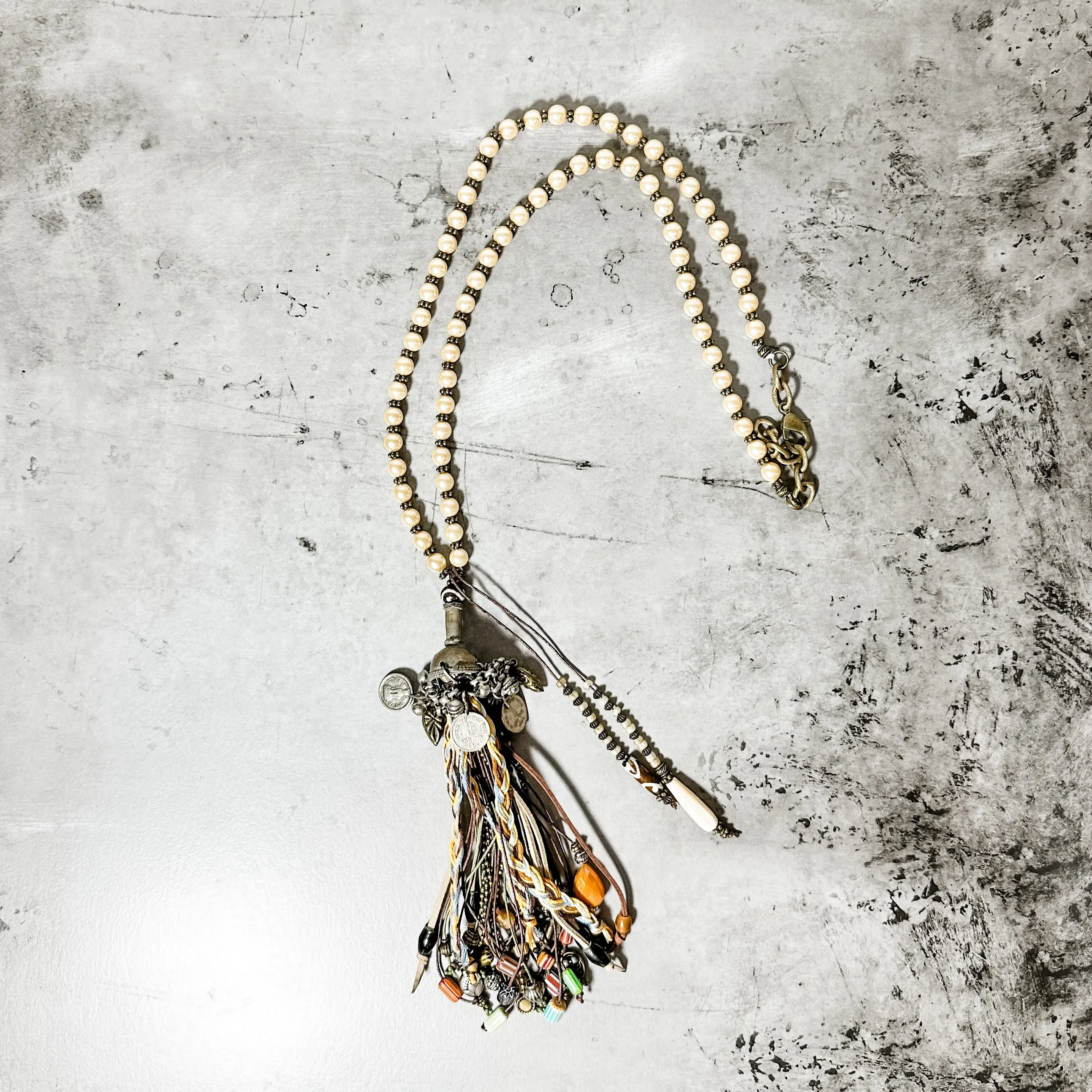 Pearl Strand with Multi Tassel - Amy Kaplan for Bourbon Cowgirl