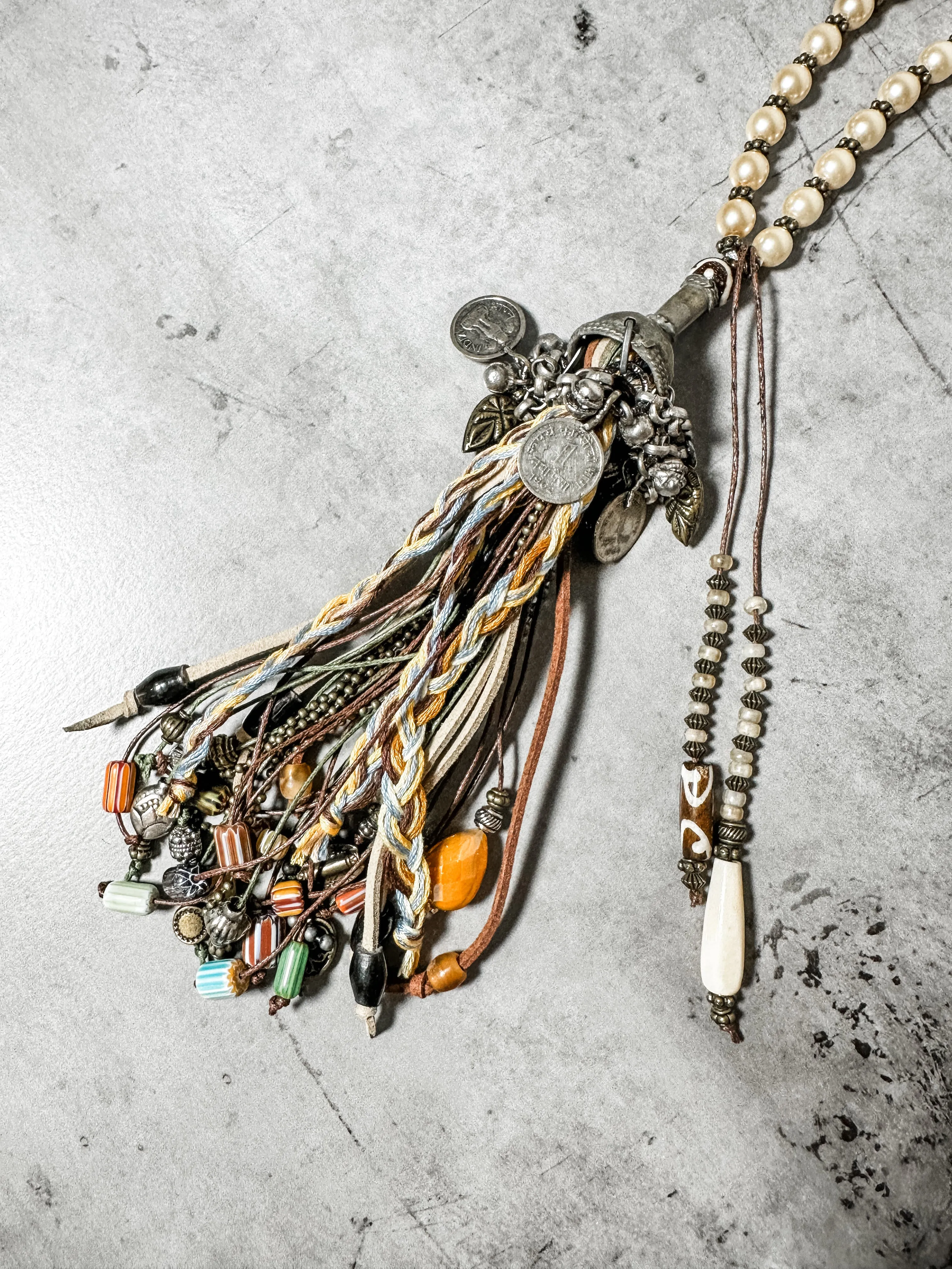 Pearl Strand with Multi Tassel - Amy Kaplan for Bourbon Cowgirl