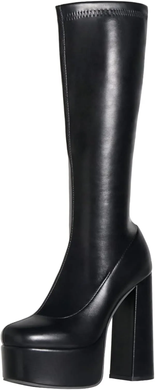 Platform Boots for Women Chunky Heel Over The Knee High Boots