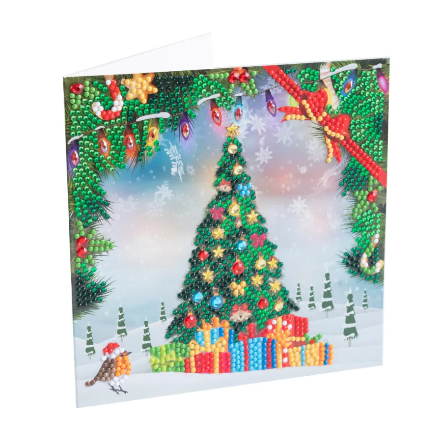 "Festive Tree" Crystal Art Card 18x18cm