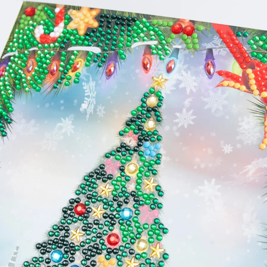 "Festive Tree" Crystal Art Card 18x18cm