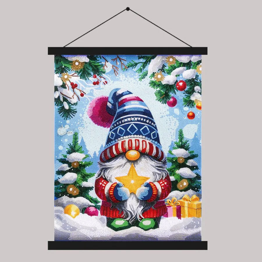 Sparkling Glittery Gonk Crystal Art Scroll Kit - 40x50cm