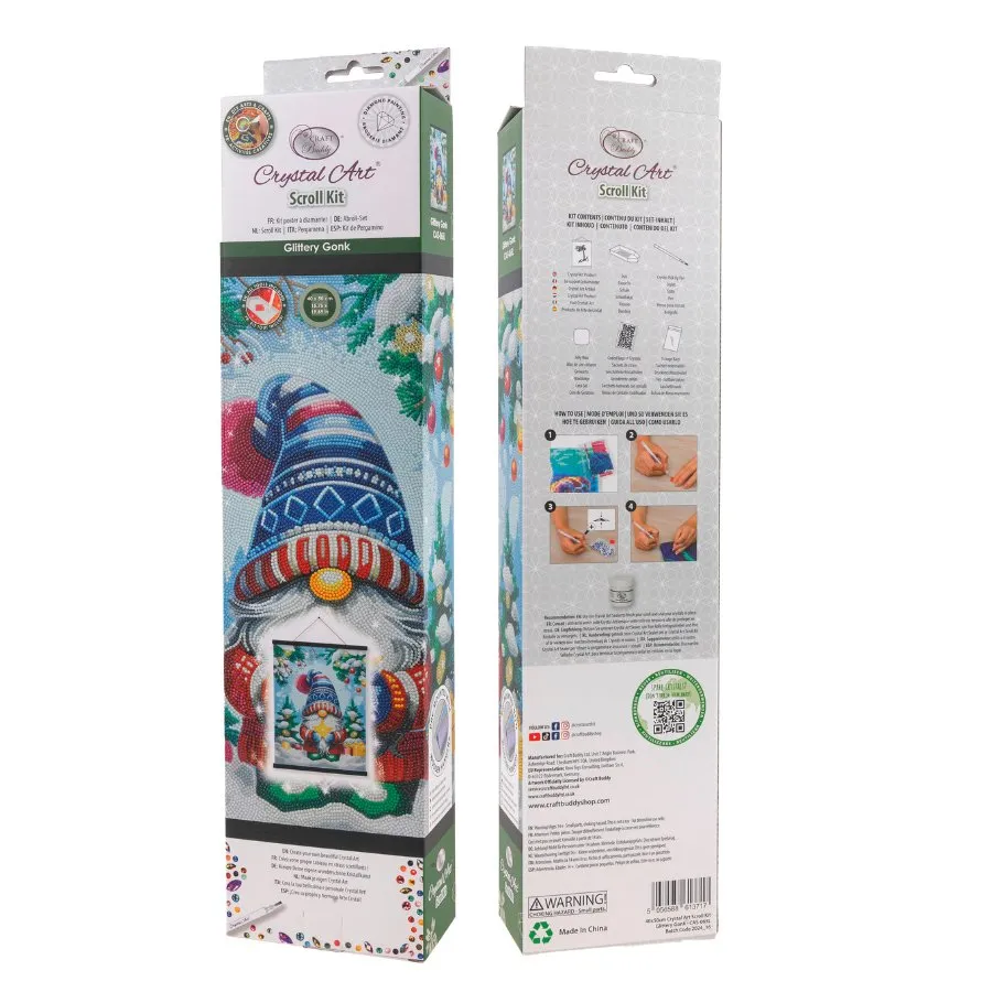 Sparkling Glittery Gonk Crystal Art Scroll Kit - 40x50cm