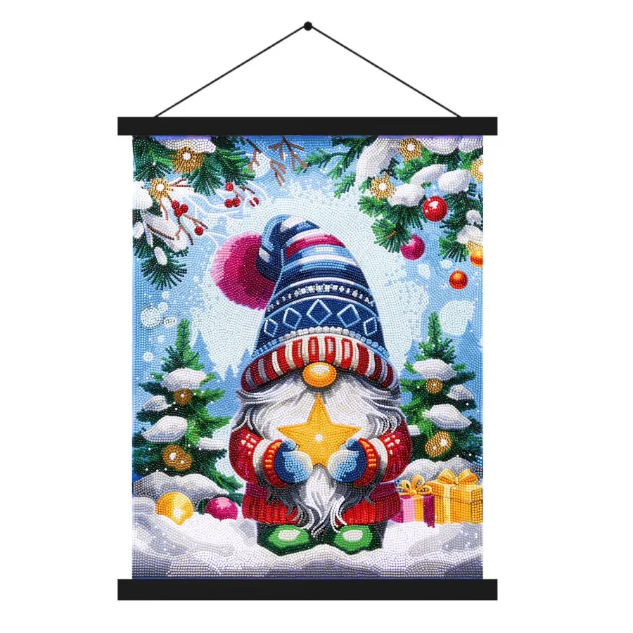 Sparkling Glittery Gonk Crystal Art Scroll Kit - 40x50cm