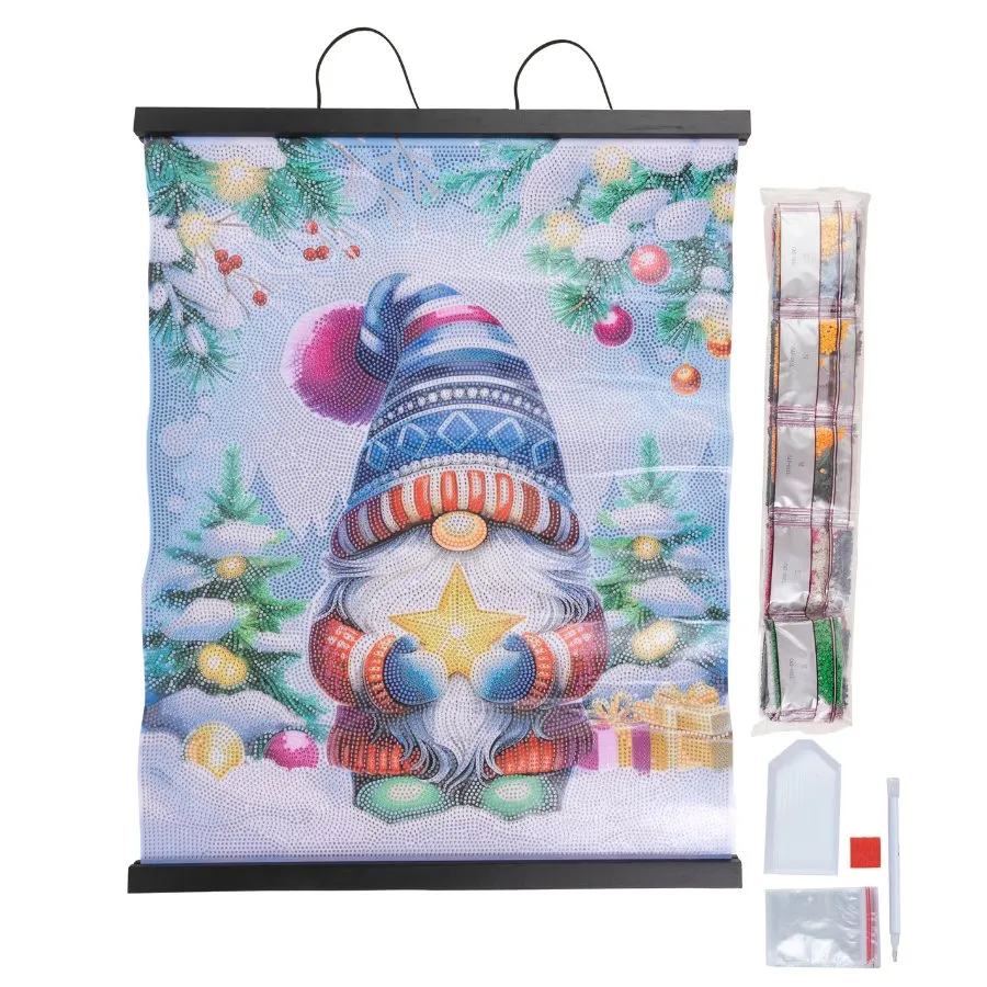 Sparkling Glittery Gonk Crystal Art Scroll Kit - 40x50cm