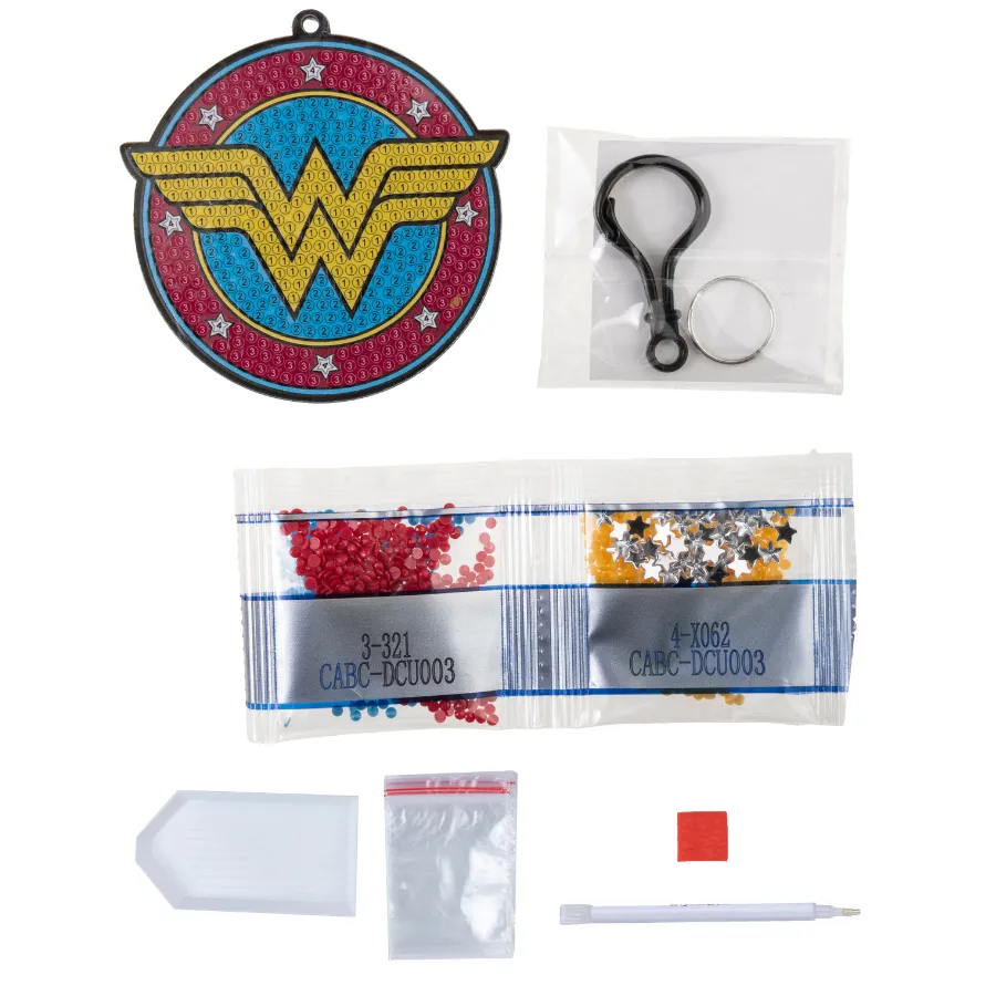 "Wonder Woman" Crystal Art Backpack Charm Kit DC