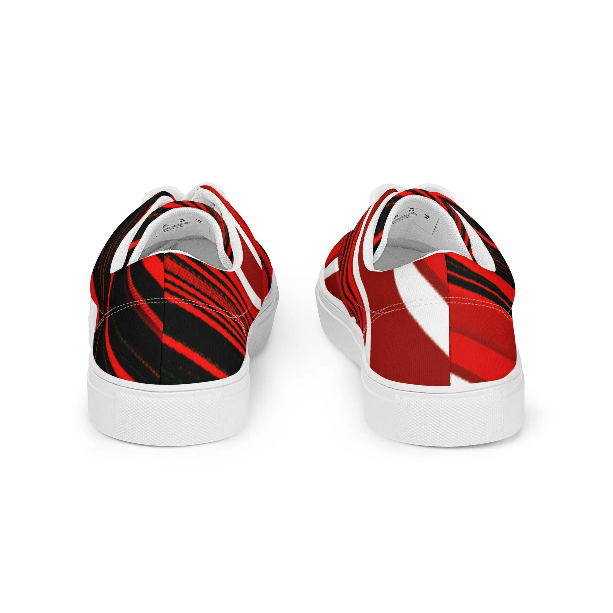Red Sliced Women’s Lace-Up Canvas Shoes