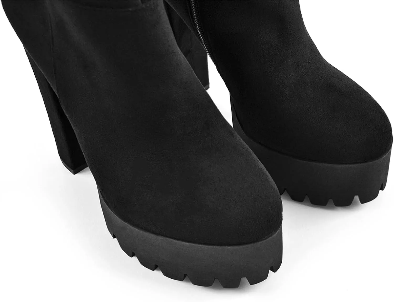 Richealnana Women's Platform Lace Up Side Zipper Over the Knee High Boots