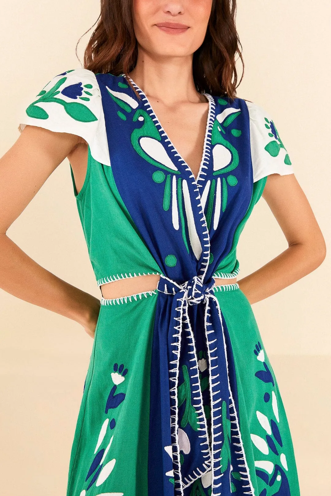 Soft Garden Patchwork Midi Dress