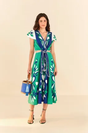 Soft Garden Patchwork Midi Dress