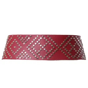 Studded Belt Burgundy