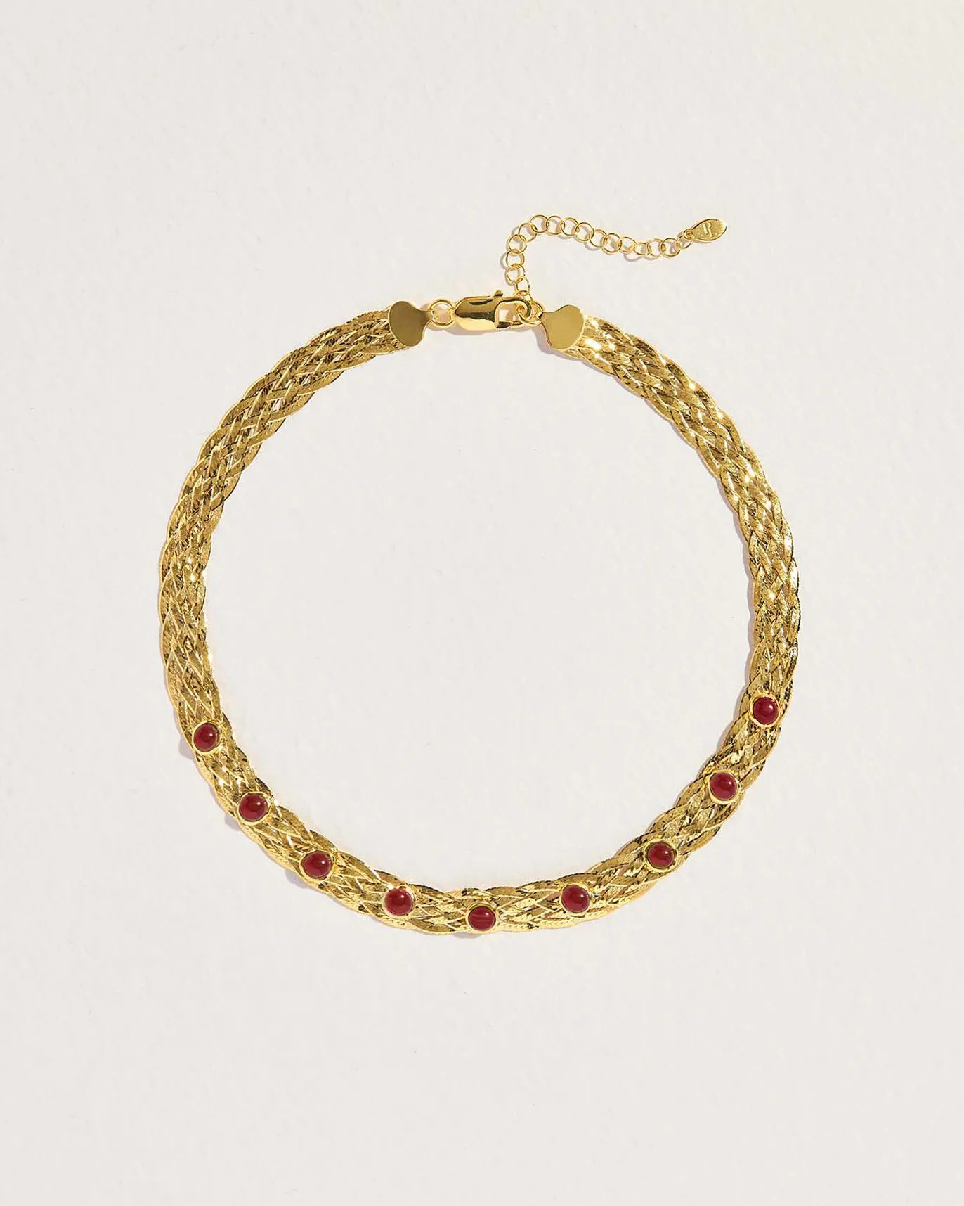 Studded Herringbone Carnelian