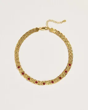 Studded Herringbone Carnelian