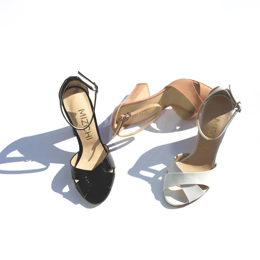 *UK size 1 - ALOVE PATENT - beige, 9cm heels