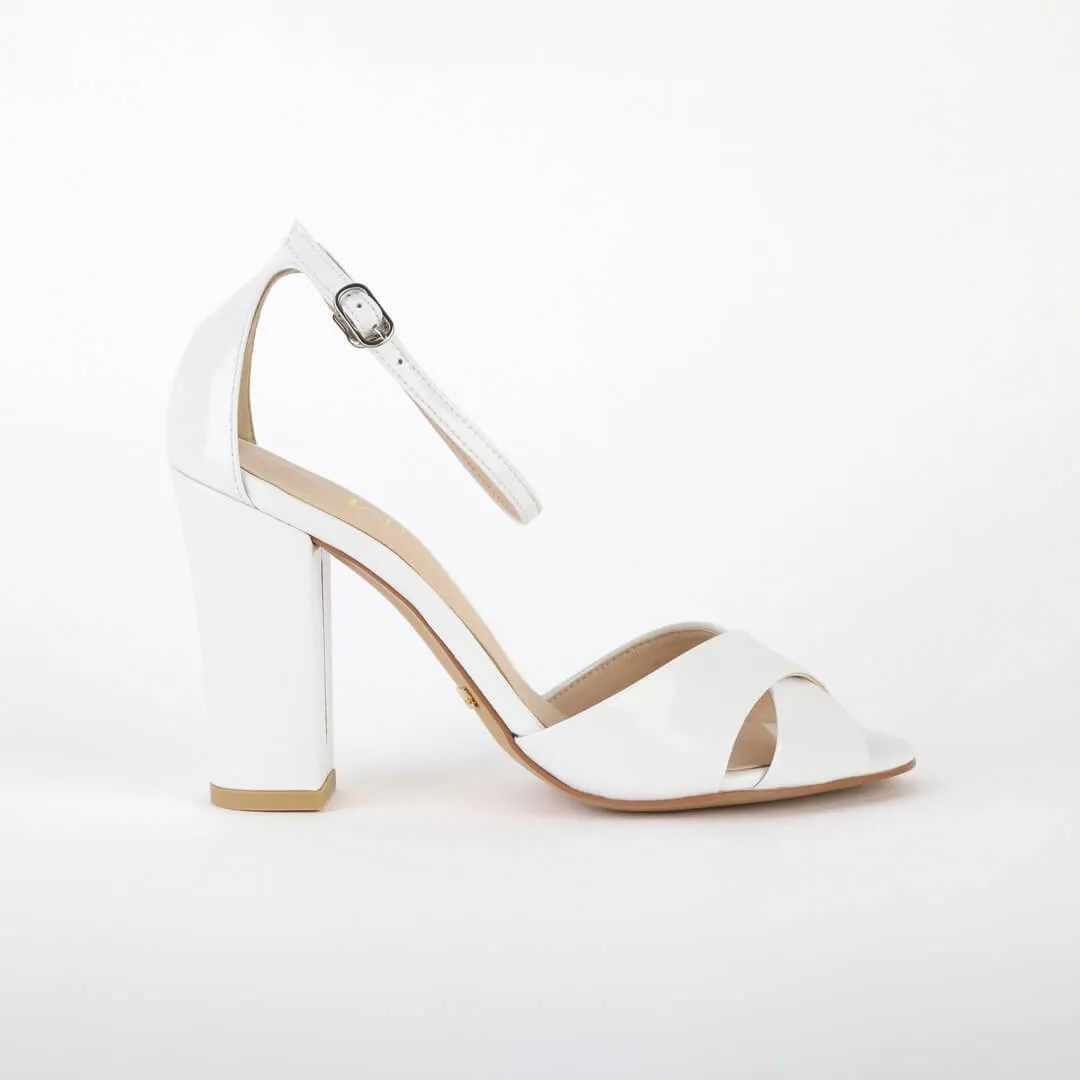 *UK size 1 - ALOVE PATENT - beige, 9cm heels