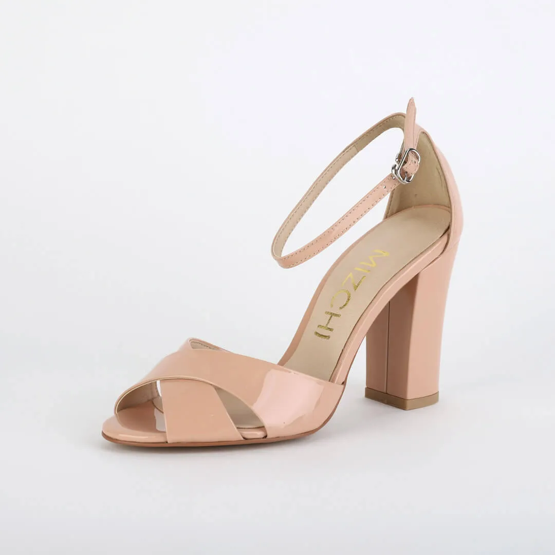 *UK size 1 - ALOVE PATENT - beige, 9cm heels