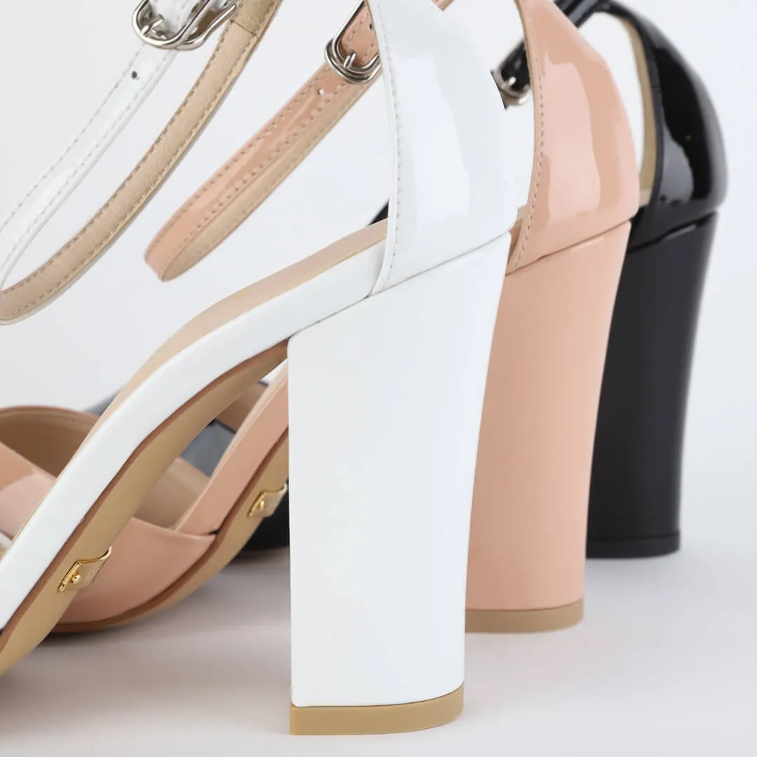 *UK size 1 - ALOVE PATENT - beige, 9cm heels