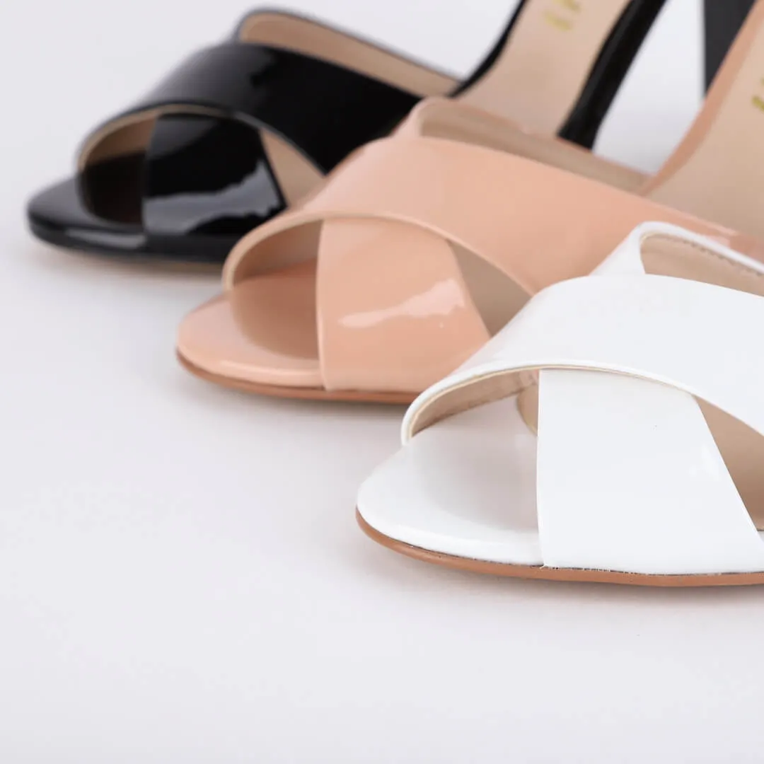 *UK size 1 - ALOVE PATENT - beige, 9cm heels