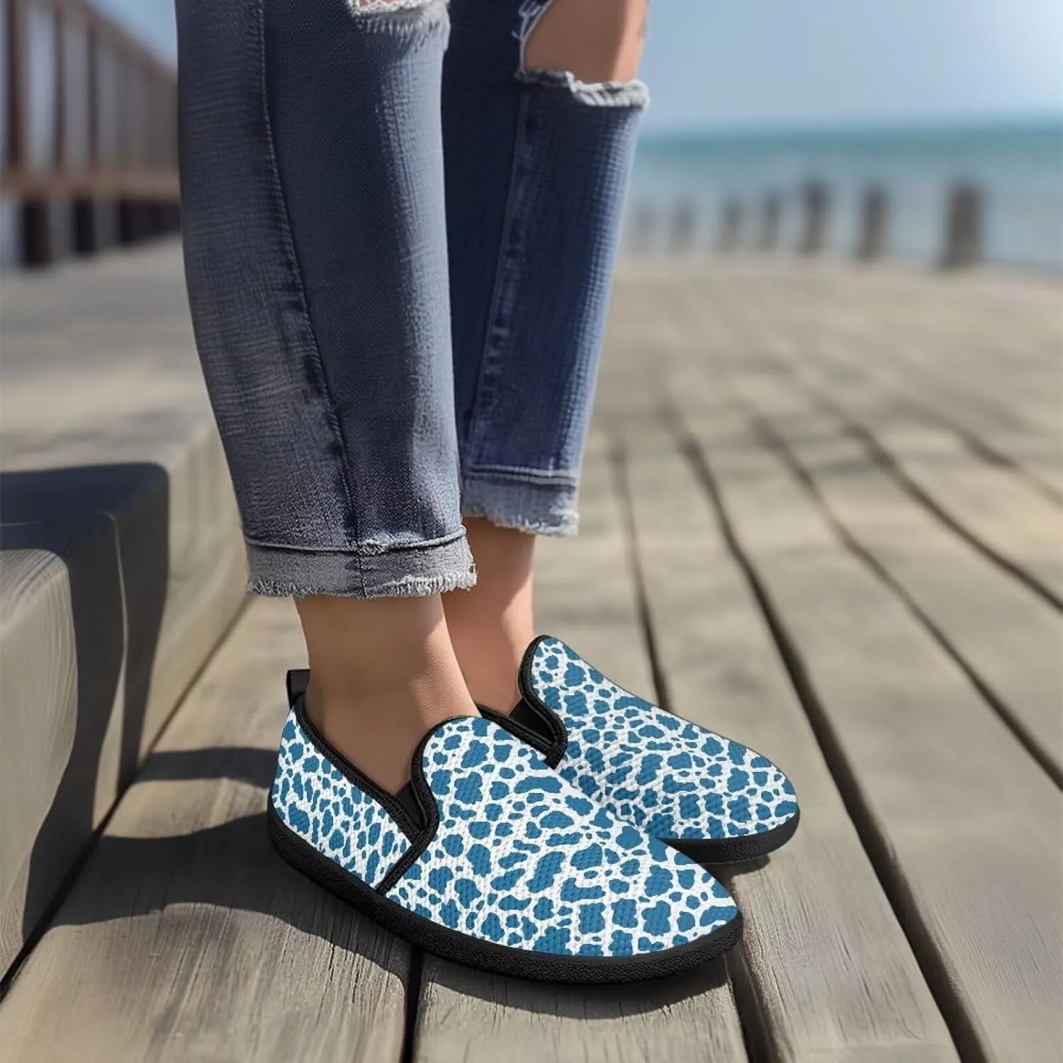 Women Comfortable Fashionable Shoes Breathable Slip On Mesh Shoes Casual Lightweight Tennis Sneakers for Jumping US 6-11 Black Sole